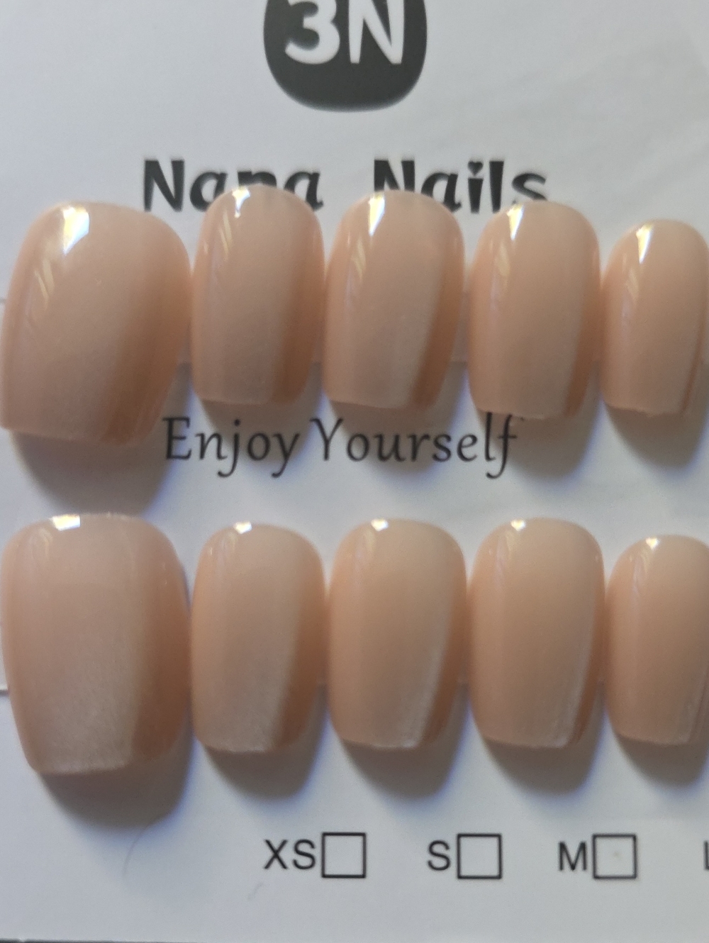 Nude Beige Press-On Nails - 3N Size Med